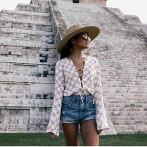 Faithful The Brand Lace Up Top